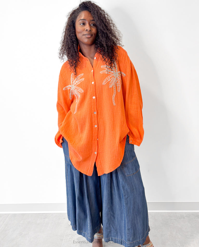 Golden Palms Oversized Shirt