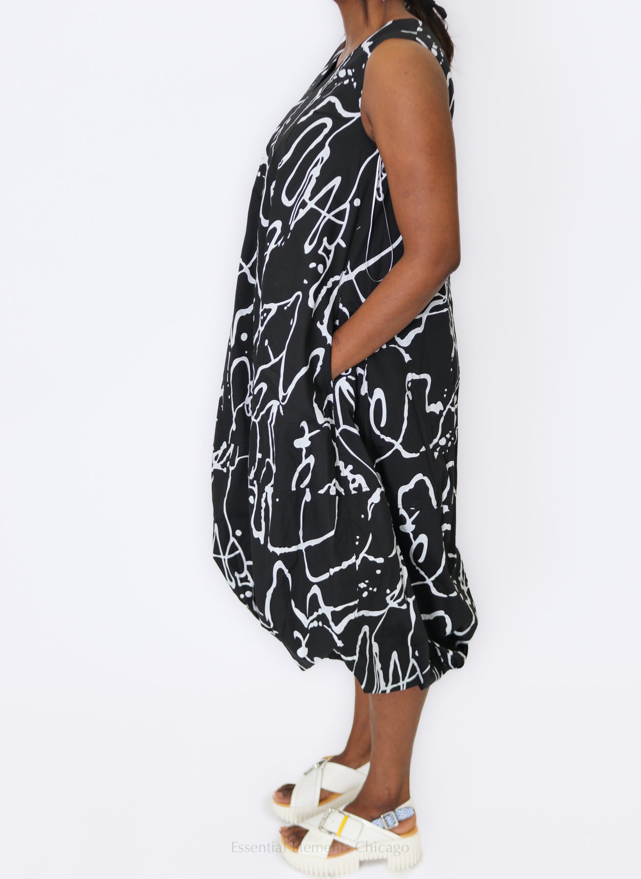 Scribble Print Bubble Dress - Essential Elements Chicago