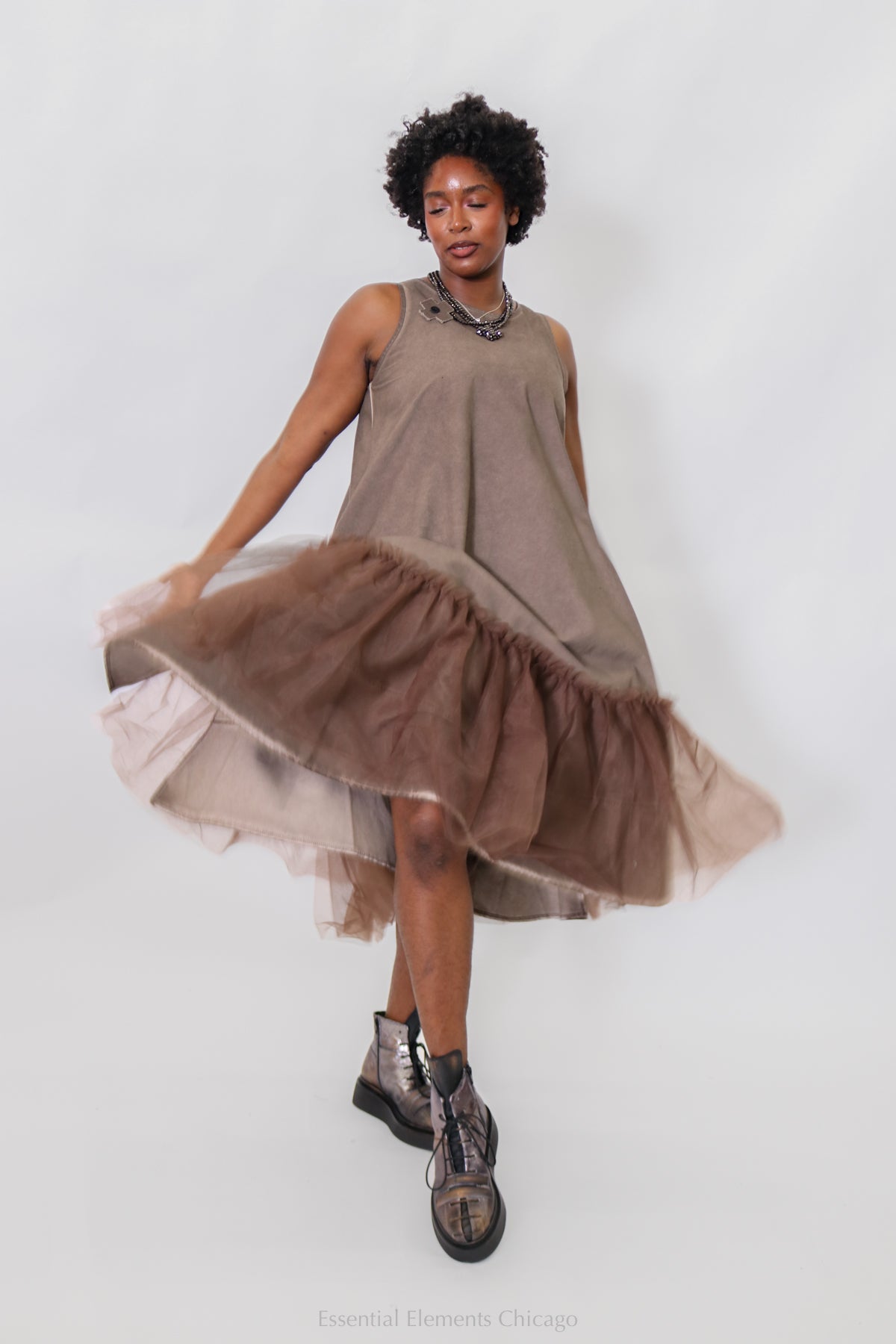 Pluslavie Mesh Dress II, Chocolate