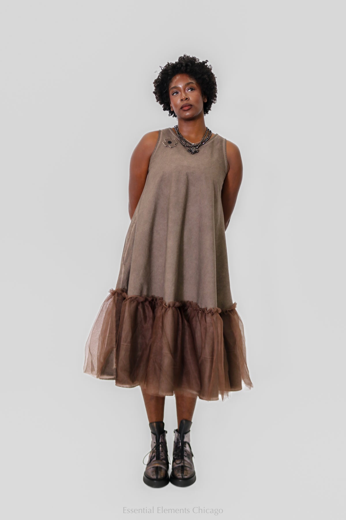 Pluslavie Mesh Dress II, Chocolate