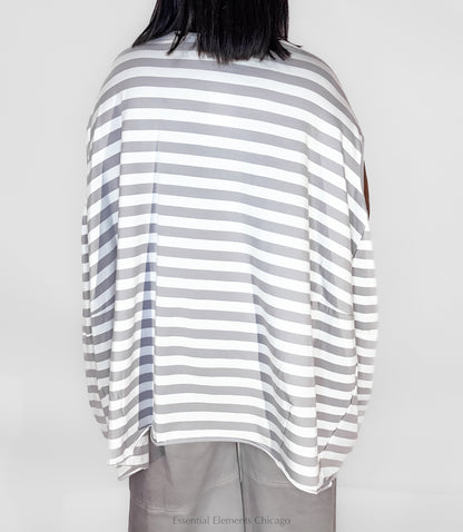 Pluslavie Balloon Shirt, Cement Stripe