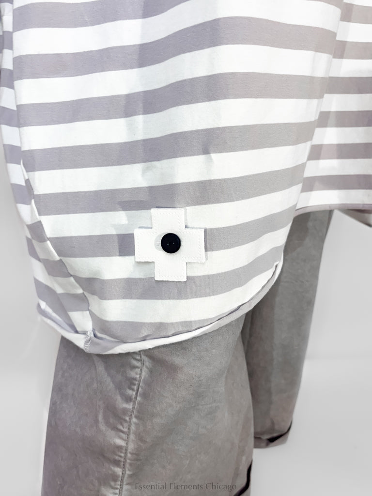 Pluslavie Balloon Shirt, Cement Stripe