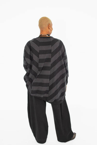 Plüslavie Long Sweat Top, Wide Stripe