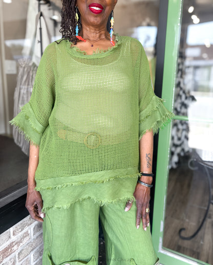 Saga Frayed Hem Top