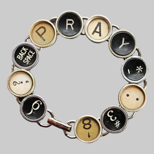 Joy Sparks PRAY Typewriter Key Bracelet - Essential Elements Chicago