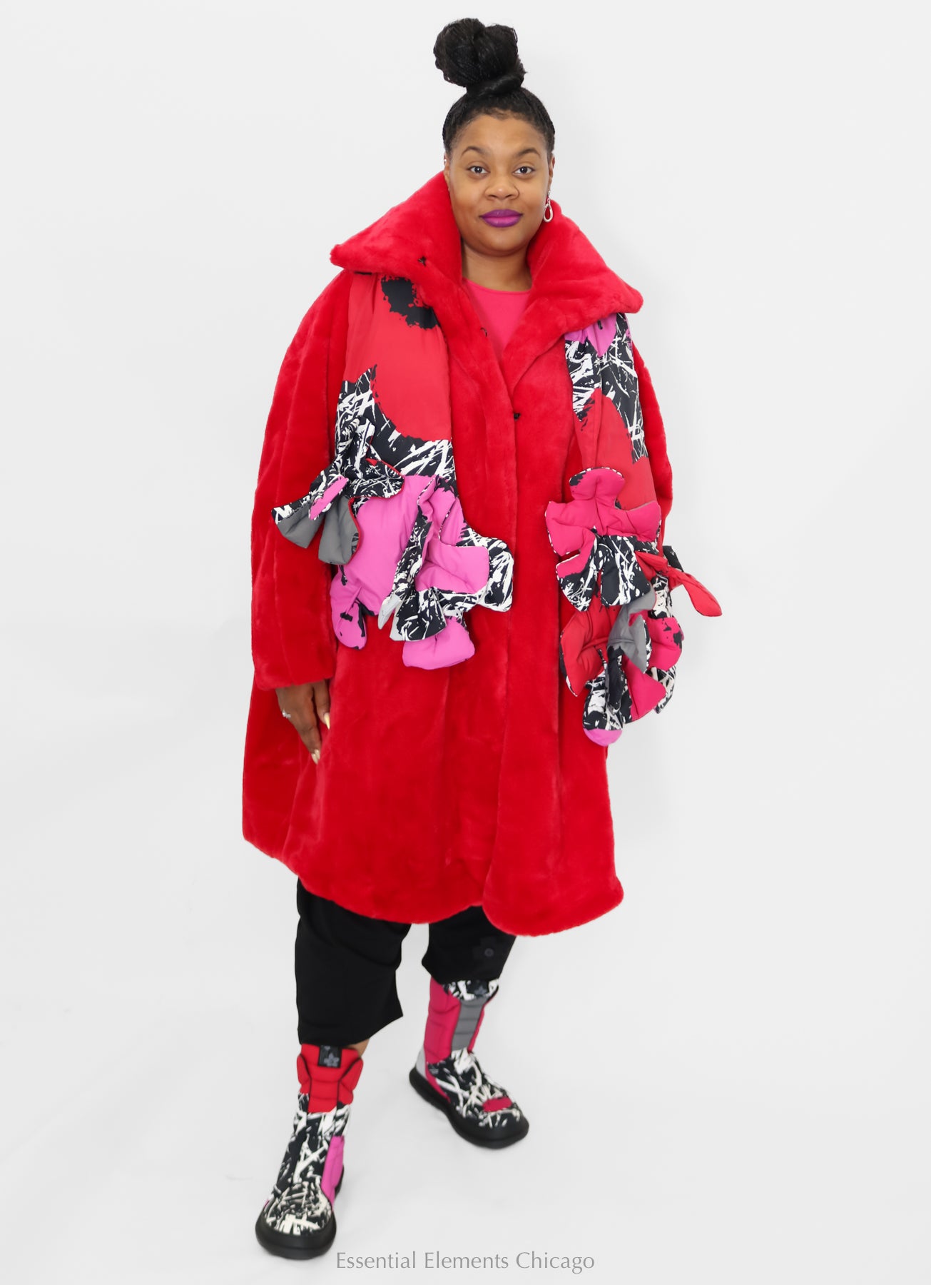 Rundholz Black Label Faux Fur Coat, Rose