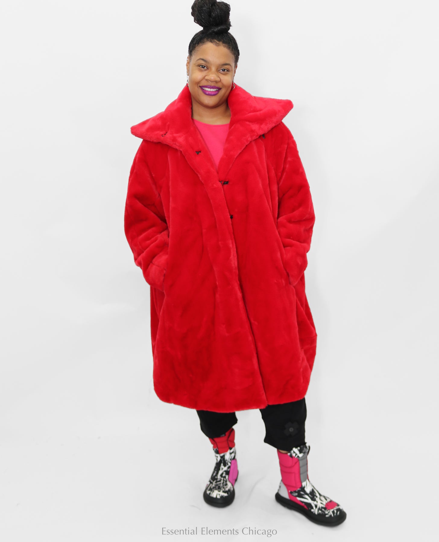 Rundholz Black Label Faux Fur Coat, Rose