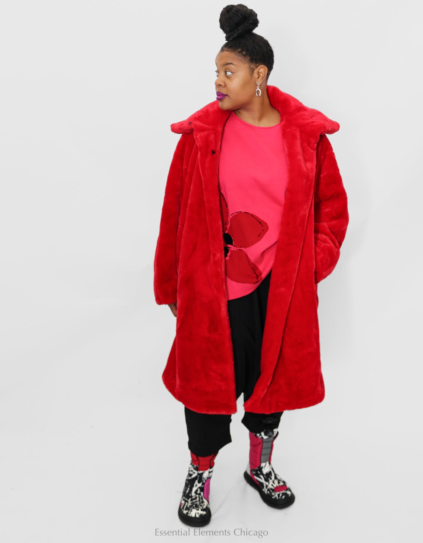 Rundholz Black Label Faux Fur Coat, Rose