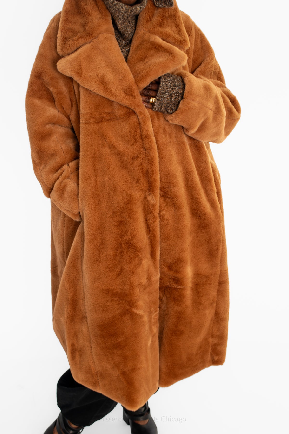 Rundholz Bronze Faux Fur Coat