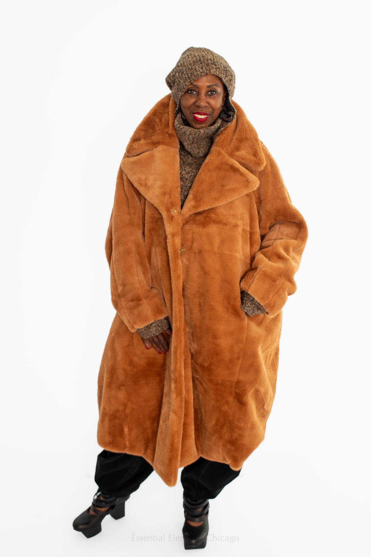 Rundholz Bronze Faux Fur Coat