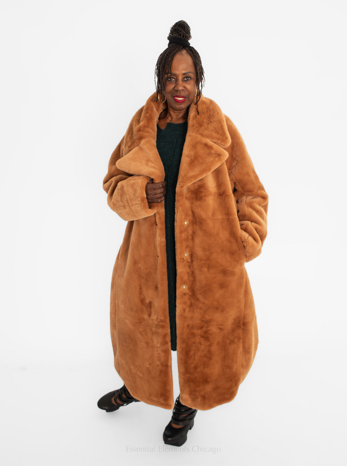 Rundholz Bronze Faux Fur Coat