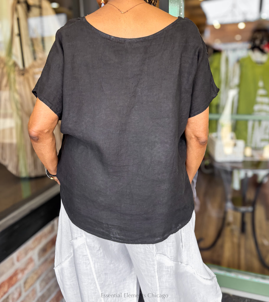 Saga Boxy Linen Top
