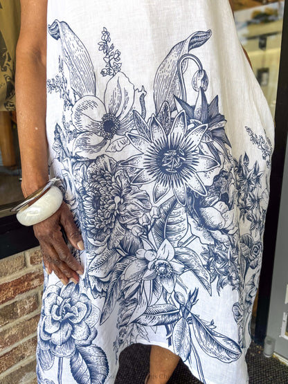 Saga Printed Linen Dress