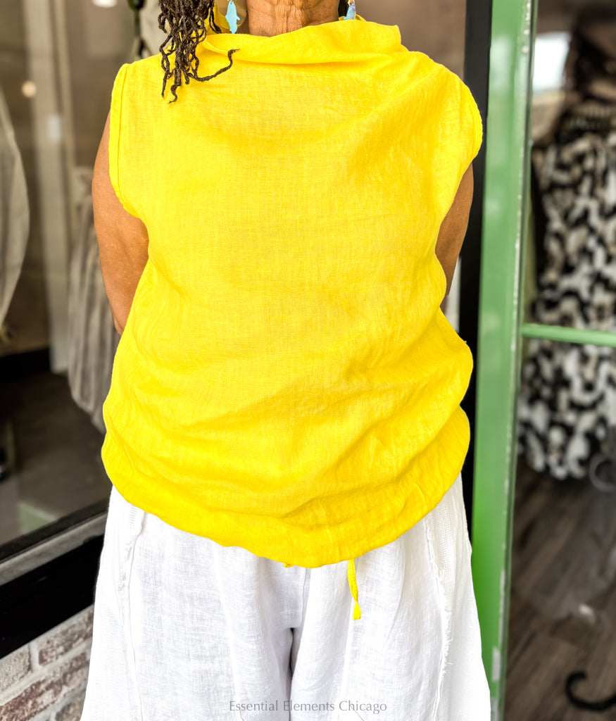 Saga Linen Cowl Top