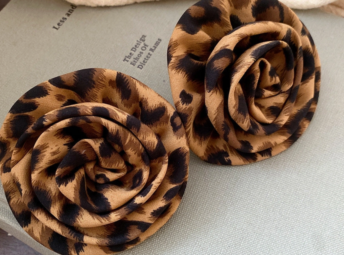 Satsuma Leopard Flower Earrings