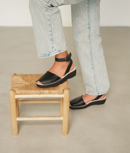 Pons Mediterranean Sandal, Black - Essential Elements Chicago