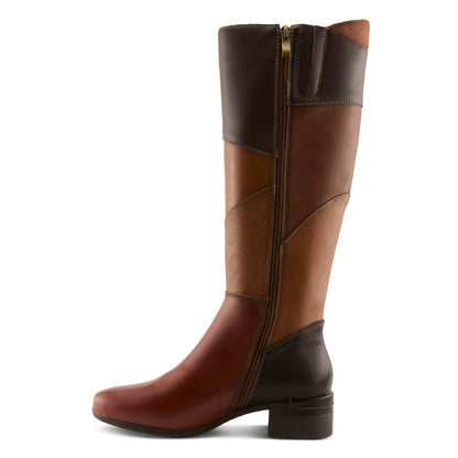 Spring Step Patchwork Boots - Brown