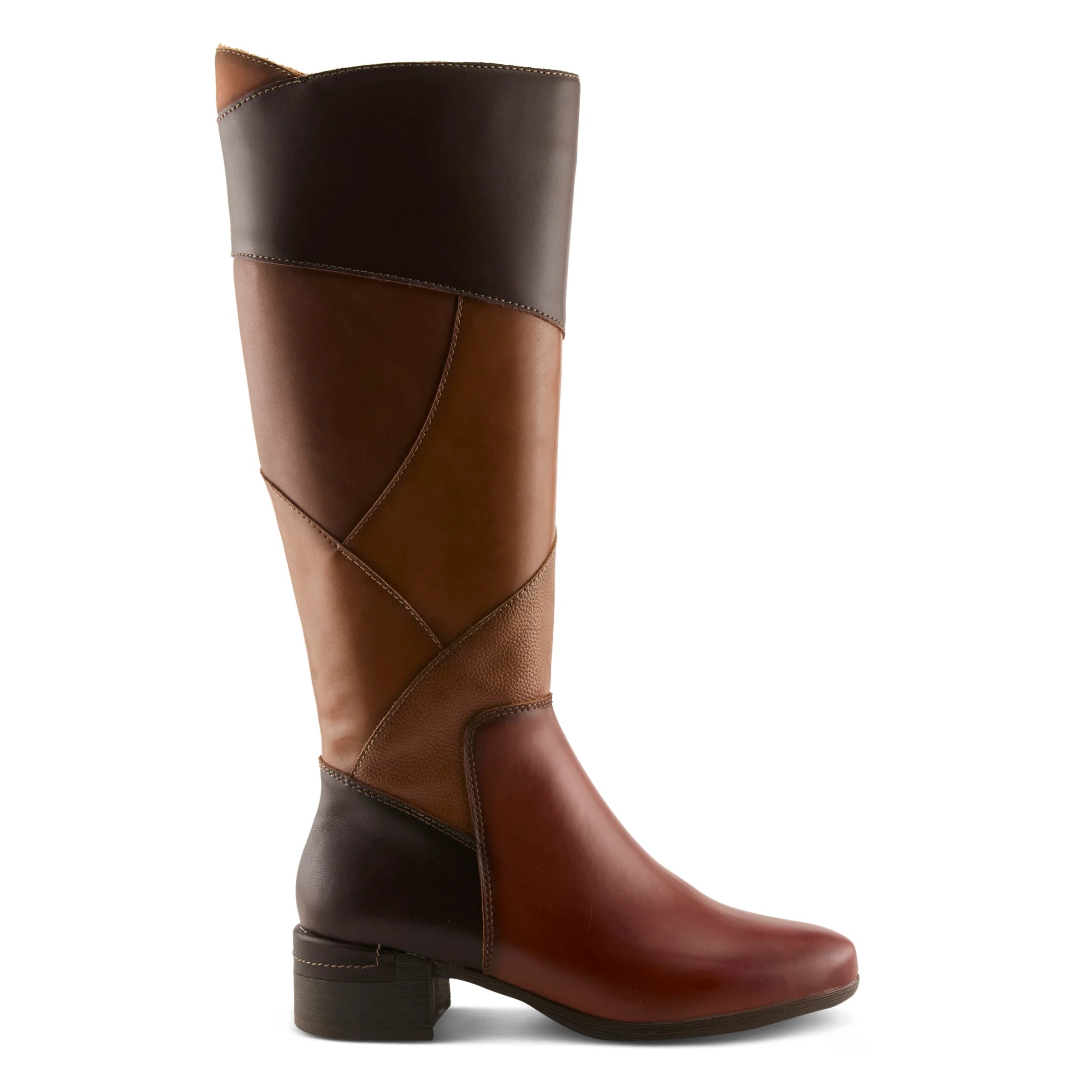 Spring Step Patchwork Boots - Brown