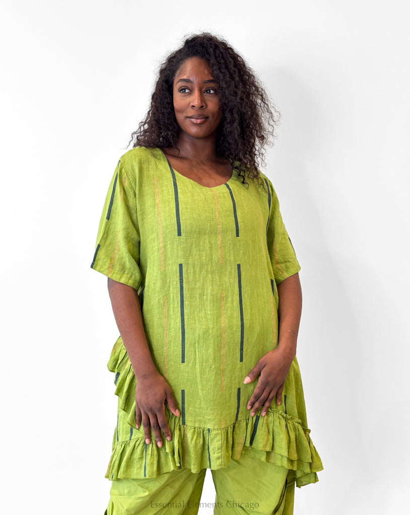 T by Transparente Ruffle Stripe Tunic - Essential Elements Chicago