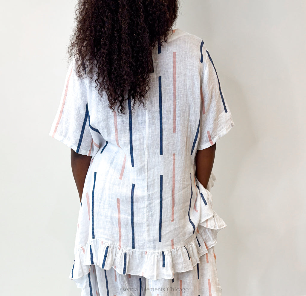 T by Transparente Ruffle Stripe Tunic - Essential Elements Chicago