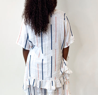 T by Transparente Ruffle Stripe Tunic - Essential Elements Chicago