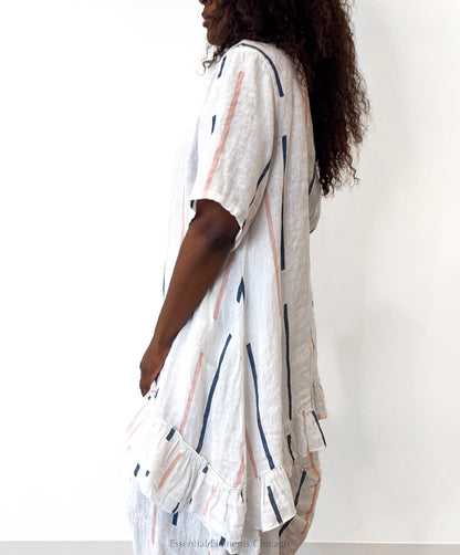 T by Transparente Ruffle Stripe Tunic - Essential Elements Chicago