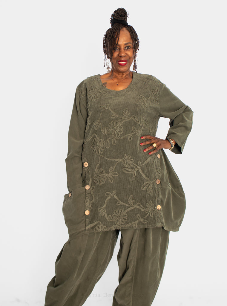 T by Transparente Button Tunic