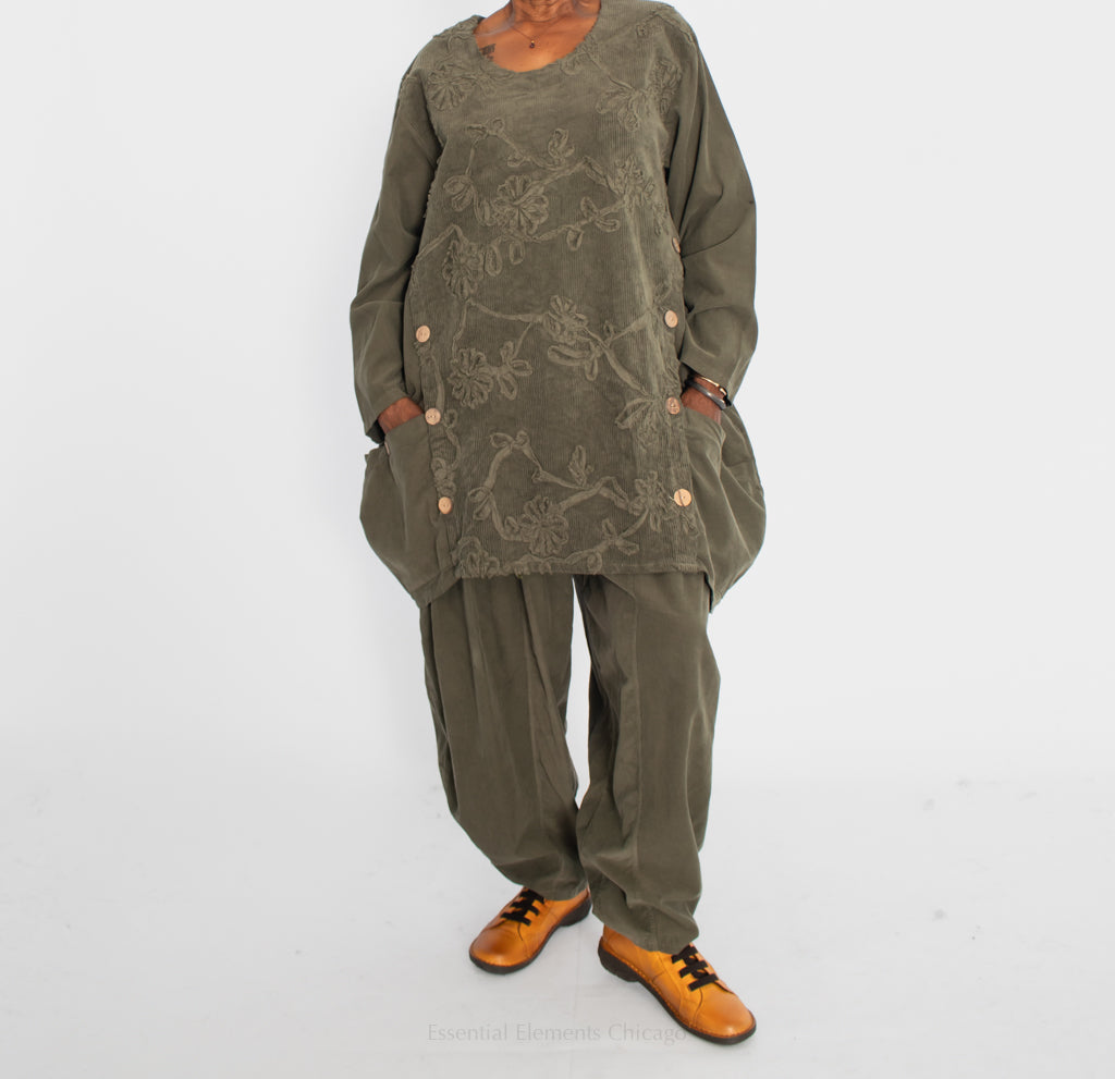 T by Transparente Button Tunic