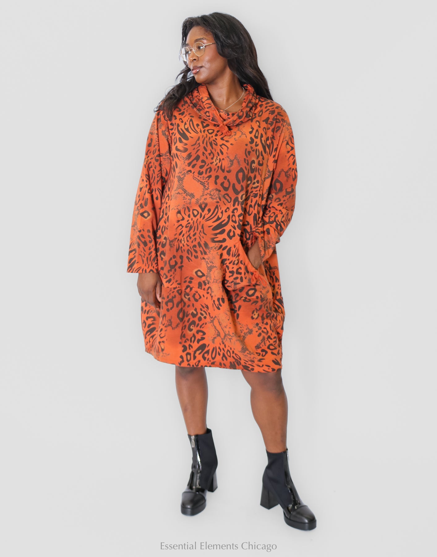 T by Transparente Leopard Print Dress - Essential Elements Chicago