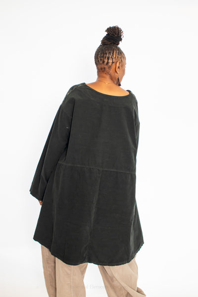 T by Transparente Cord Tunic, Black - Essential Elements Chicago