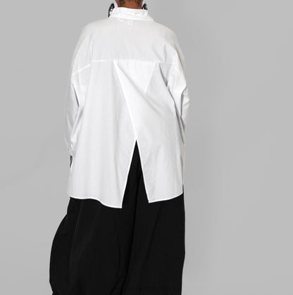 Vanite Couture Asymmetrical Blouse - White