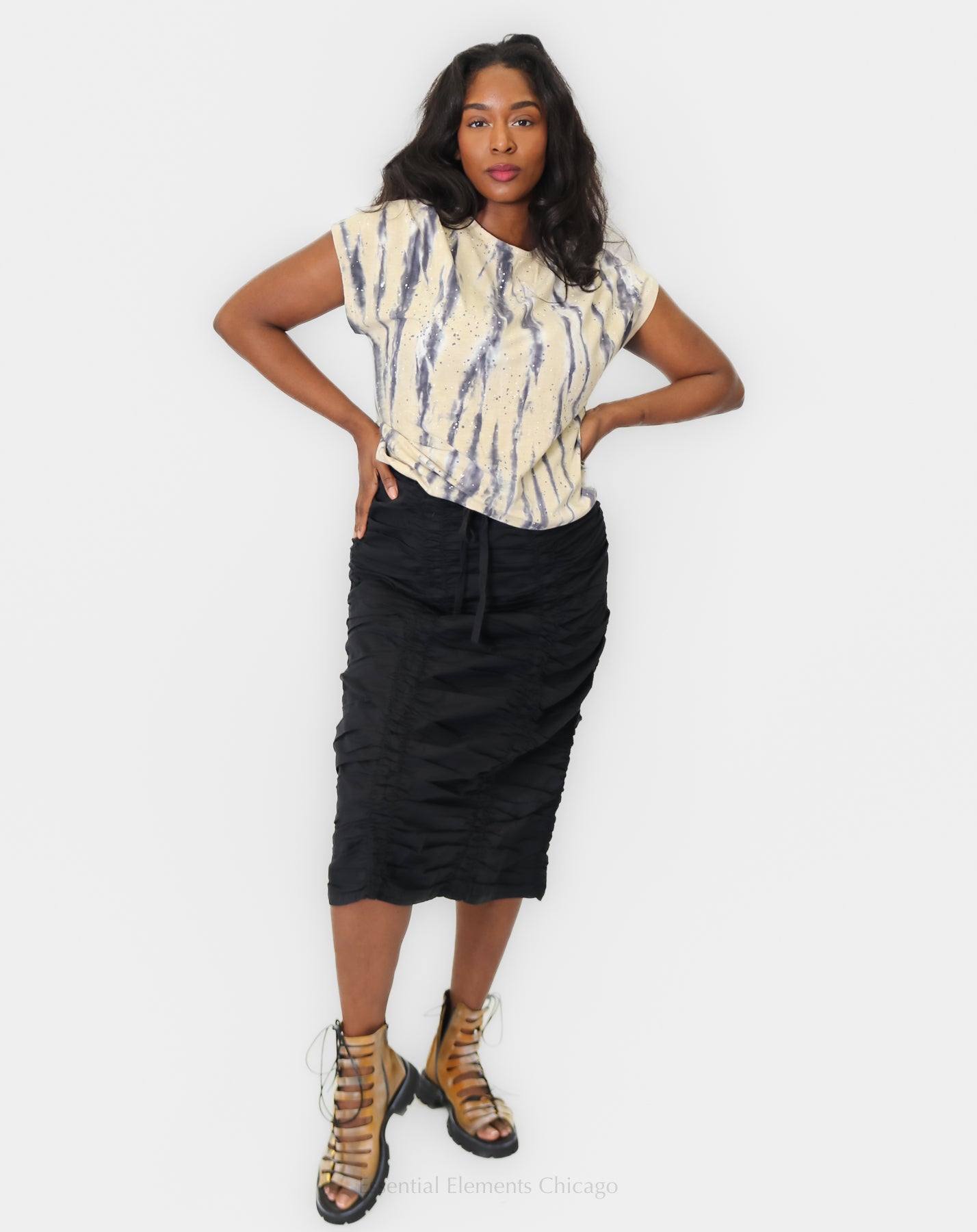 XCVI Shirred Double Panel Skirt