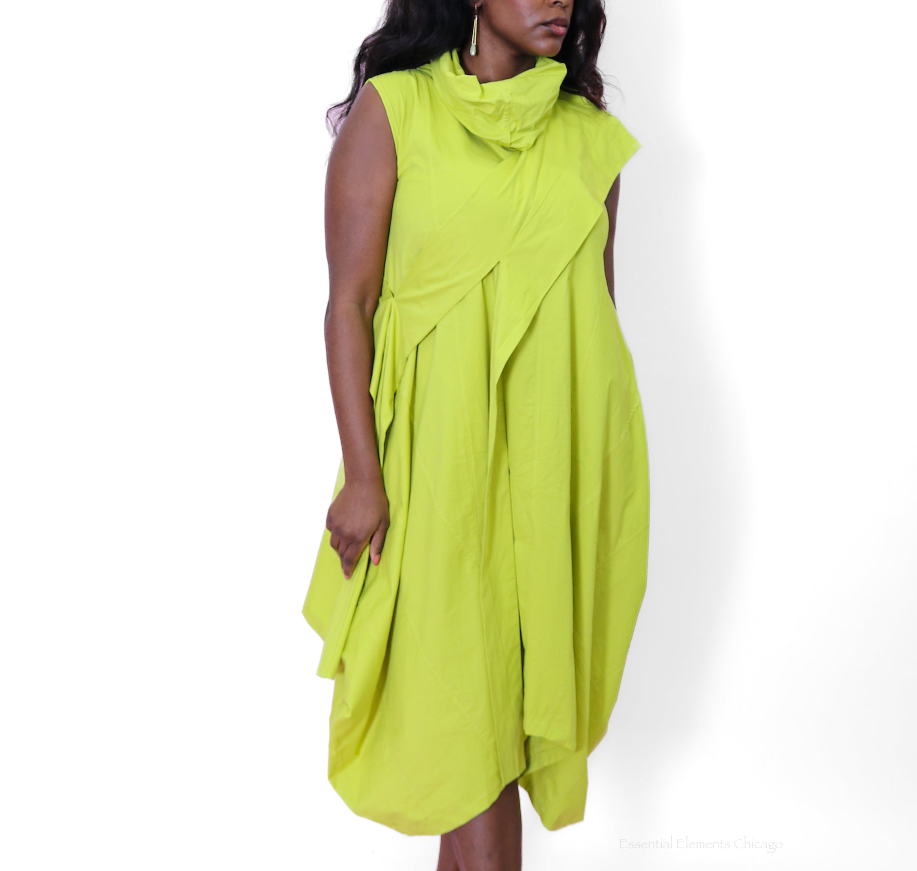 Zilberman Lemon Cowl Dress - Essential Elements Chicago