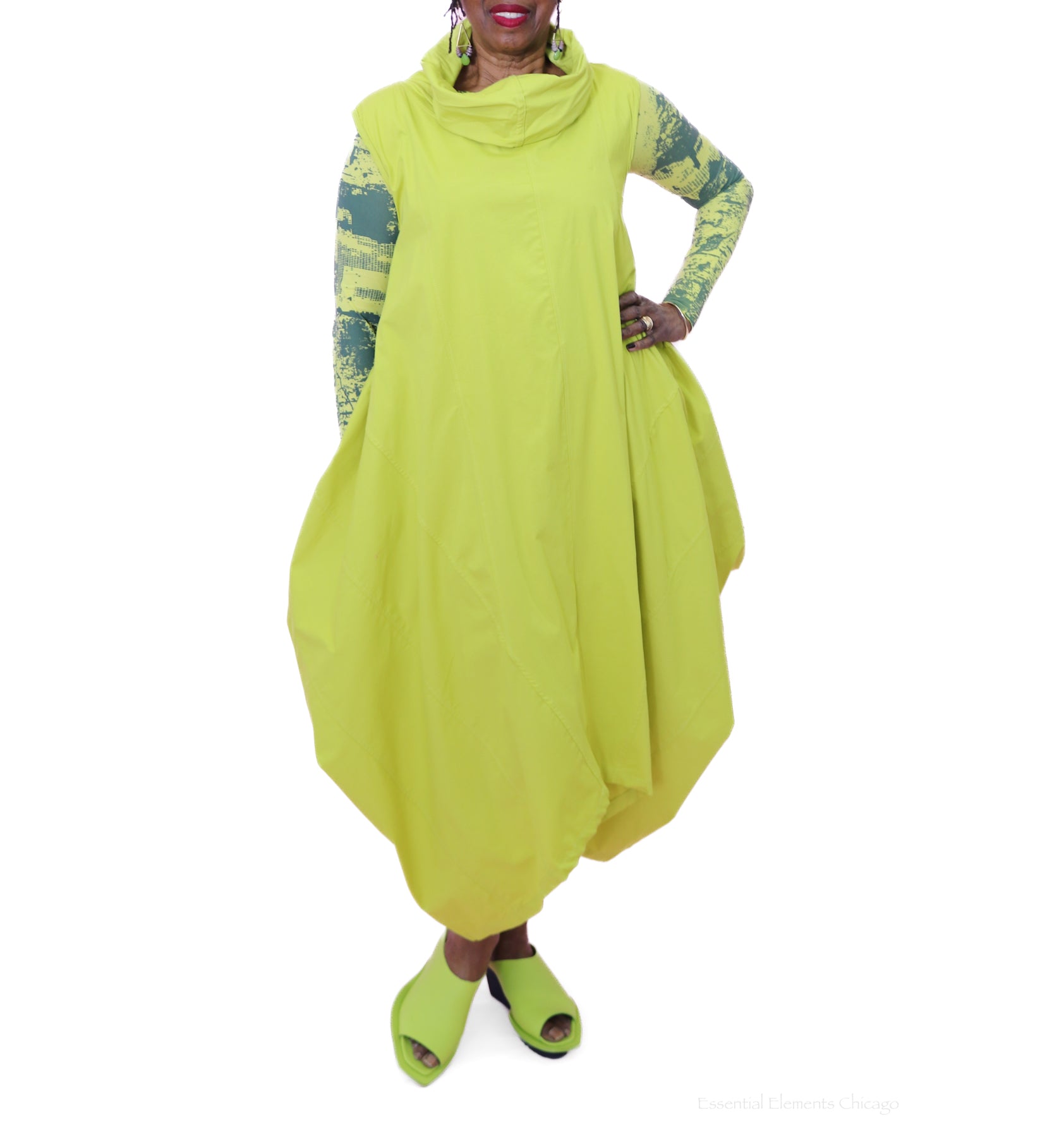 Zilberman Lemon Cowl Dress - Essential Elements Chicago