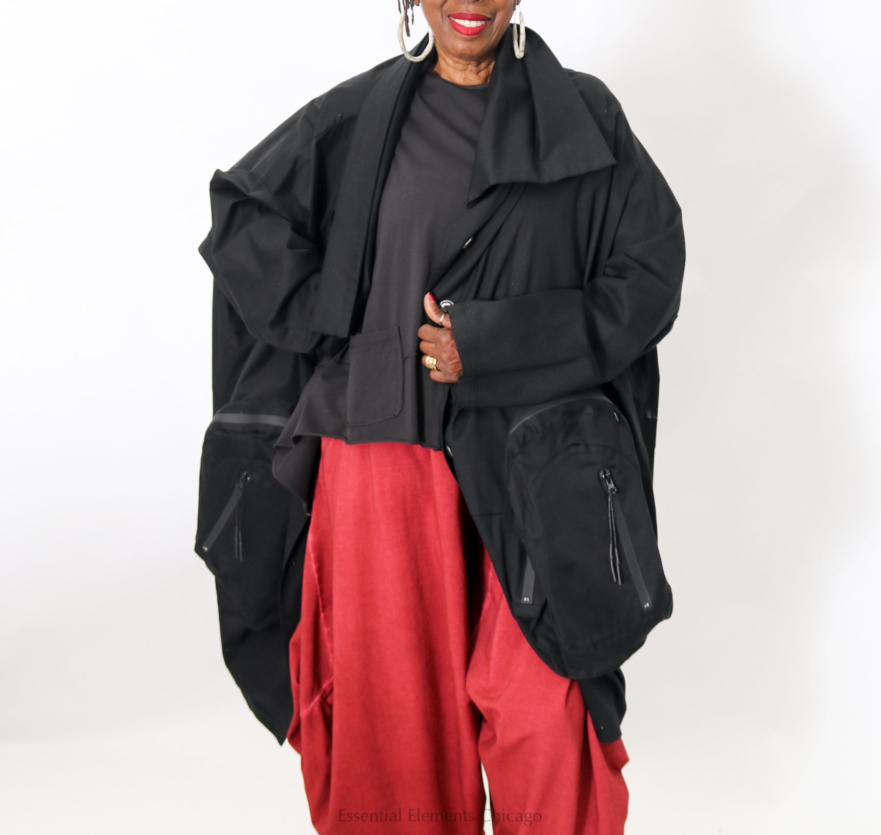 Zilberman Big Pocket Coat - Black - Essential Elements Chicago