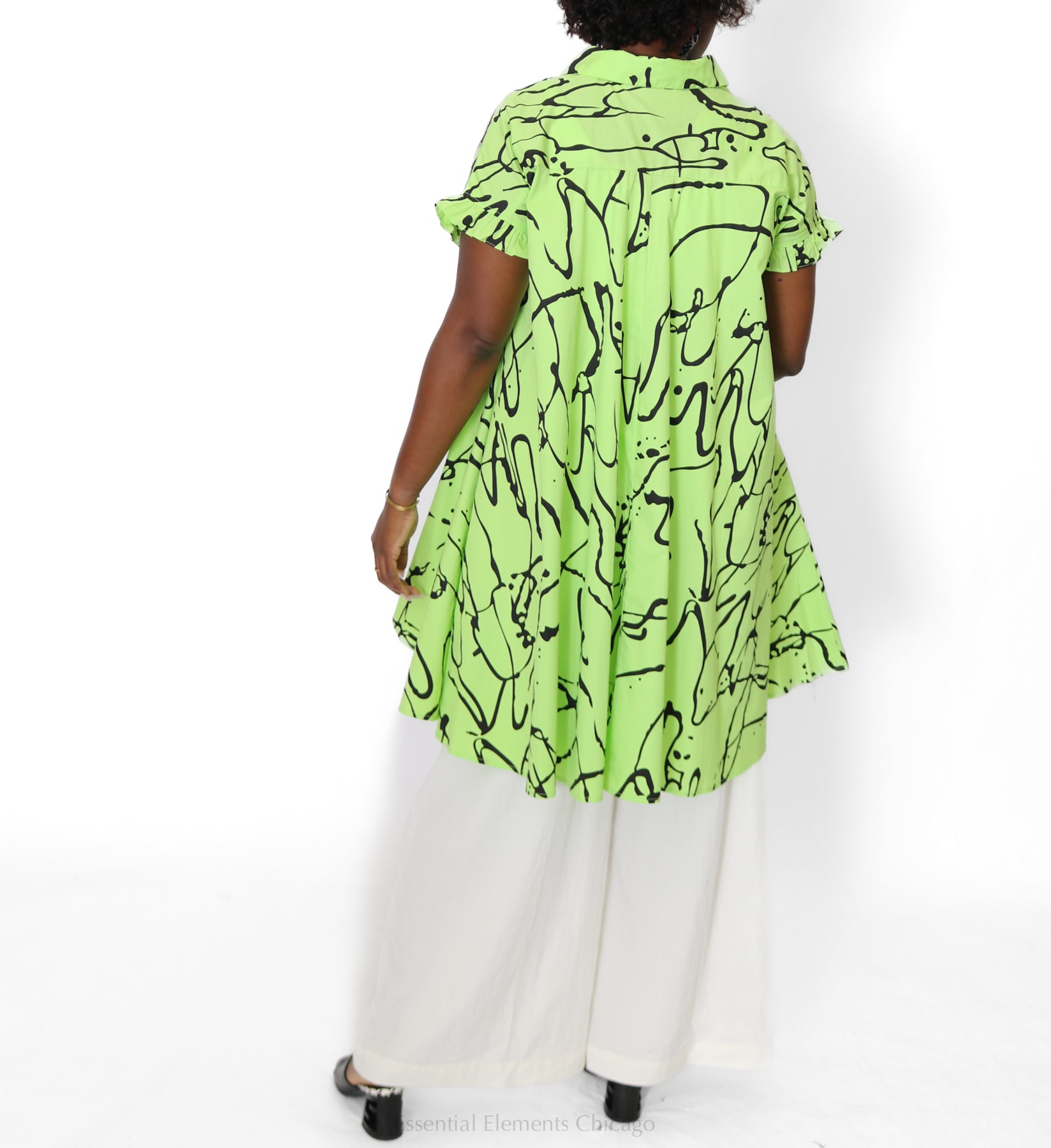 Abstract High-Low Tunic, Lime - Essential Elements Chicago