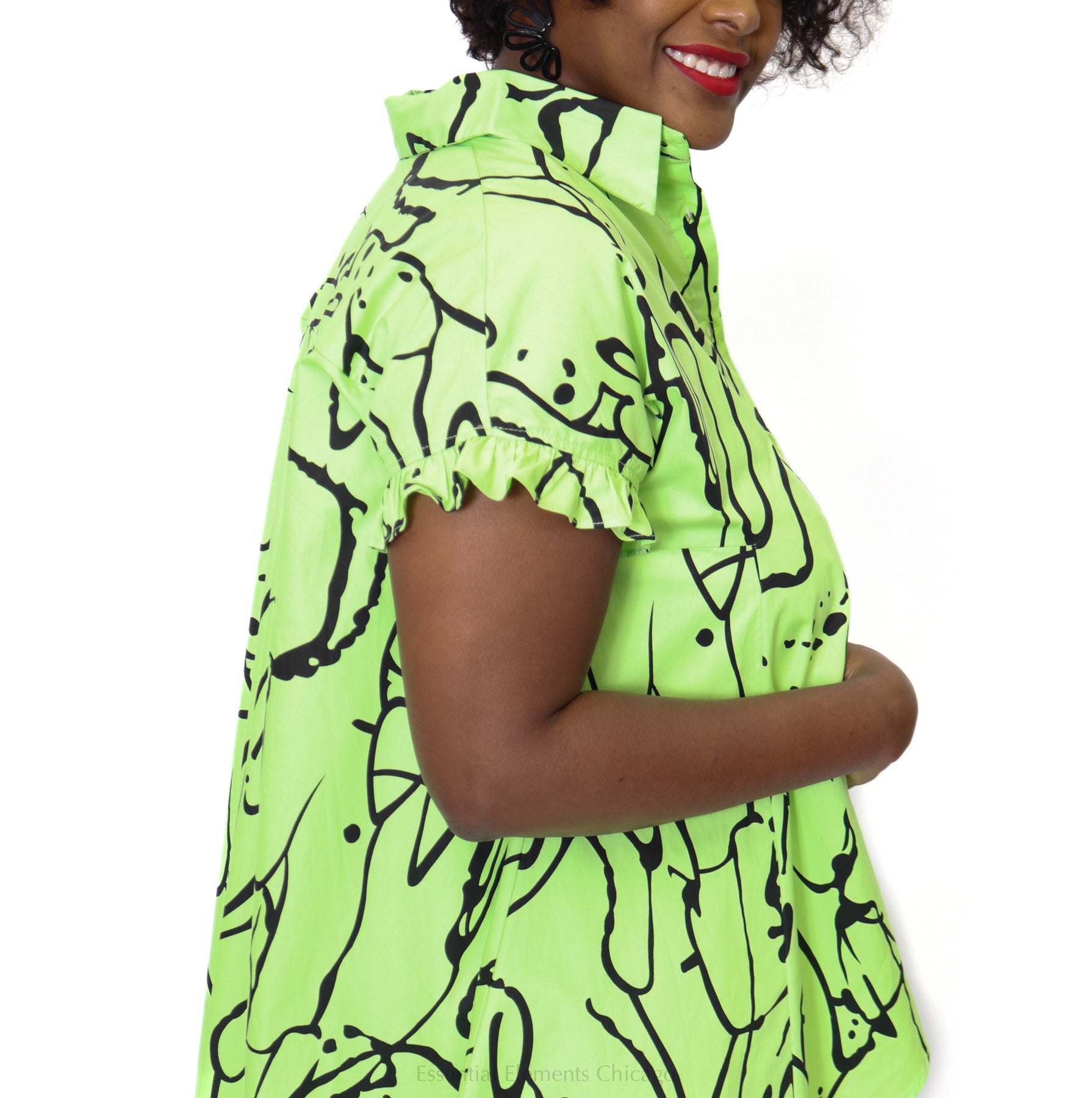 Abstract High-Low Tunic, Lime - Essential Elements Chicago