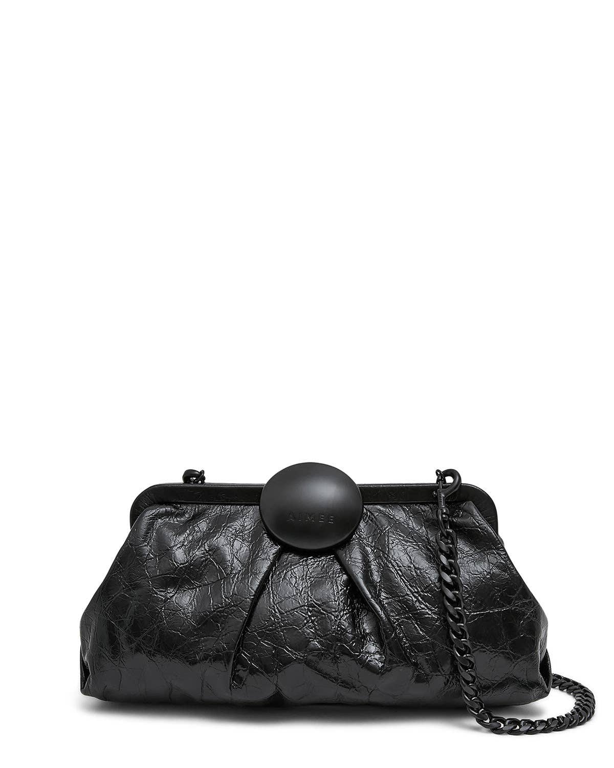 Aimee Full Circle Cutch - Black Crinkle - Essential Elements Chicago