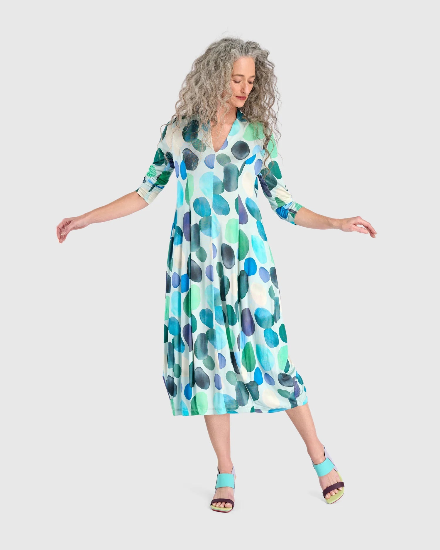 Alembika Coocon Aqua Dots Dress - Essential Elements Chicago