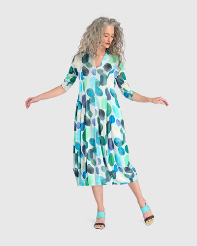 Alembika Coocon Aqua Dots Dress - Essential Elements Chicago