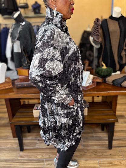 Alembika Crinkled Tunic, Silver - Essential Elements Chicago