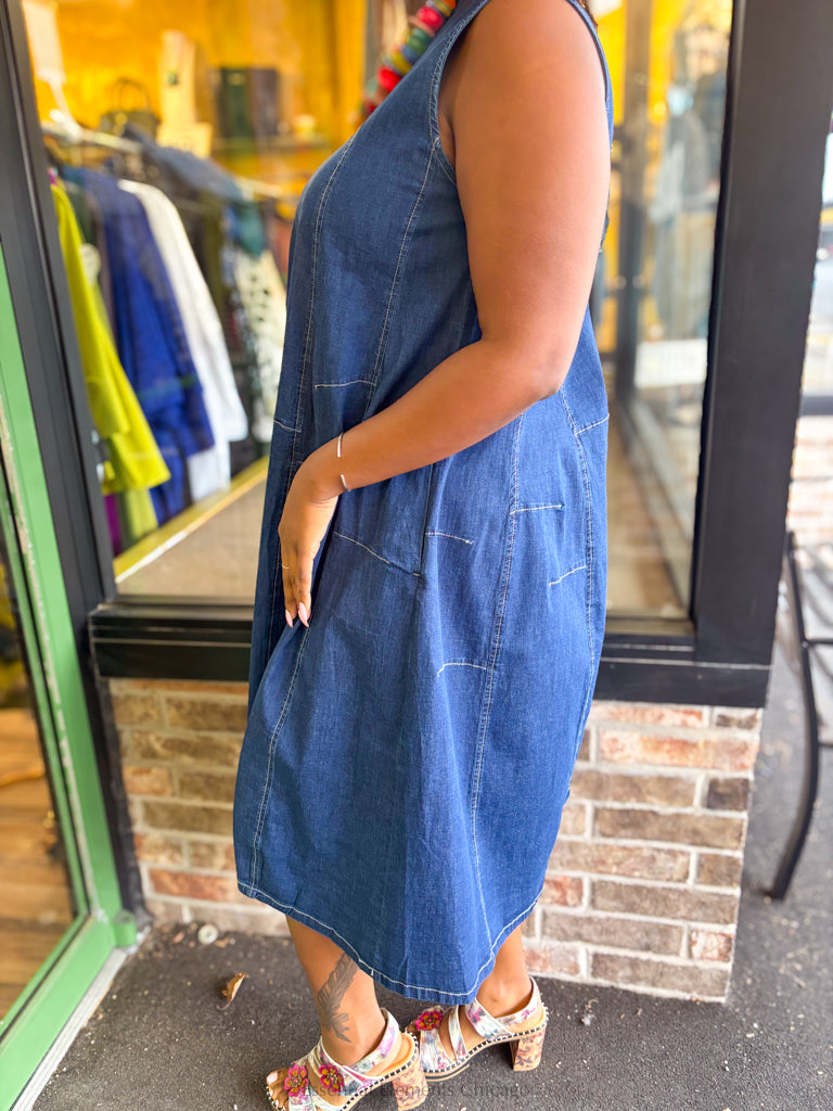Alembika Denim Swing Dress - Essential Elements Chicago