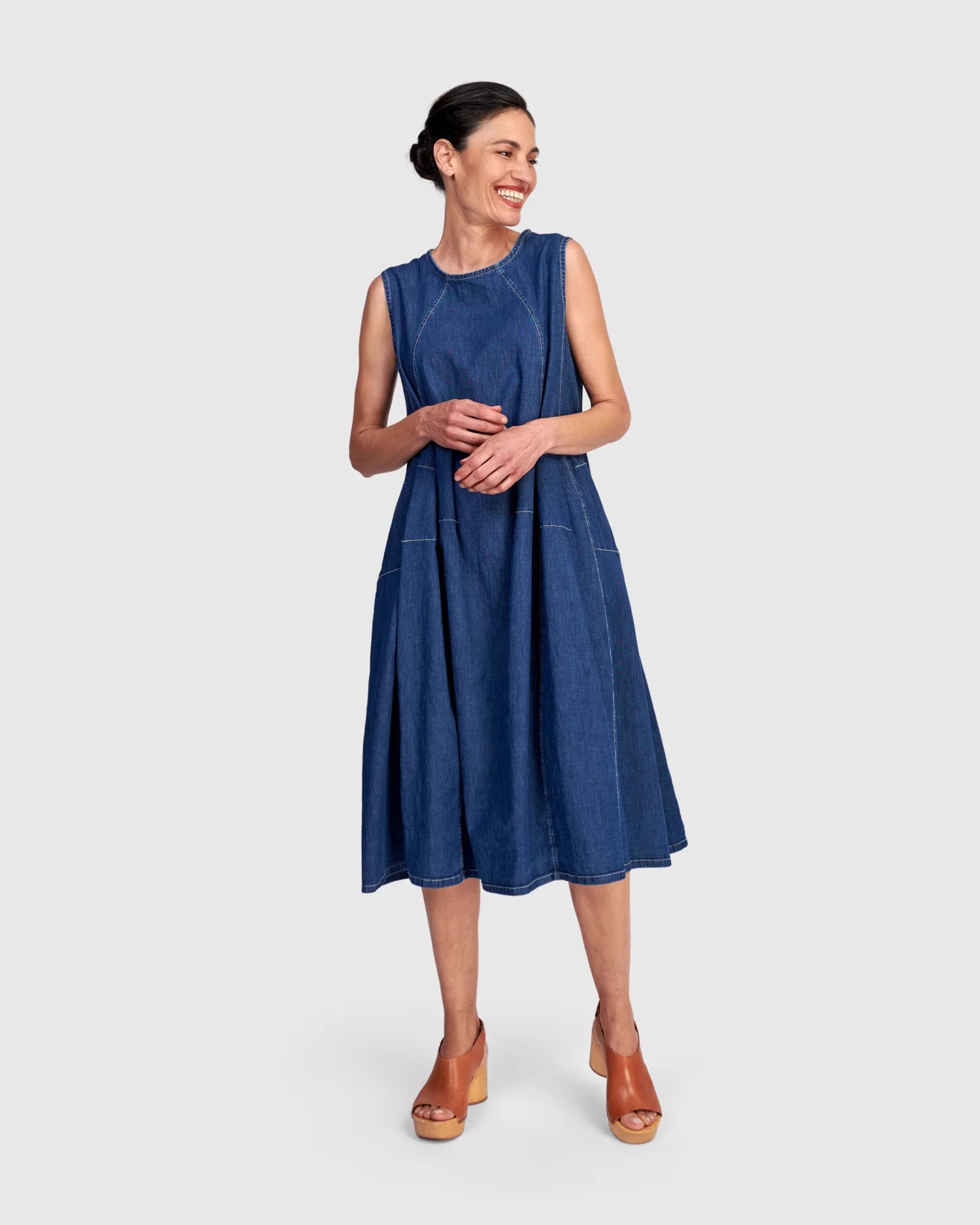 Alembika Denim Swing Dress - Essential Elements Chicago