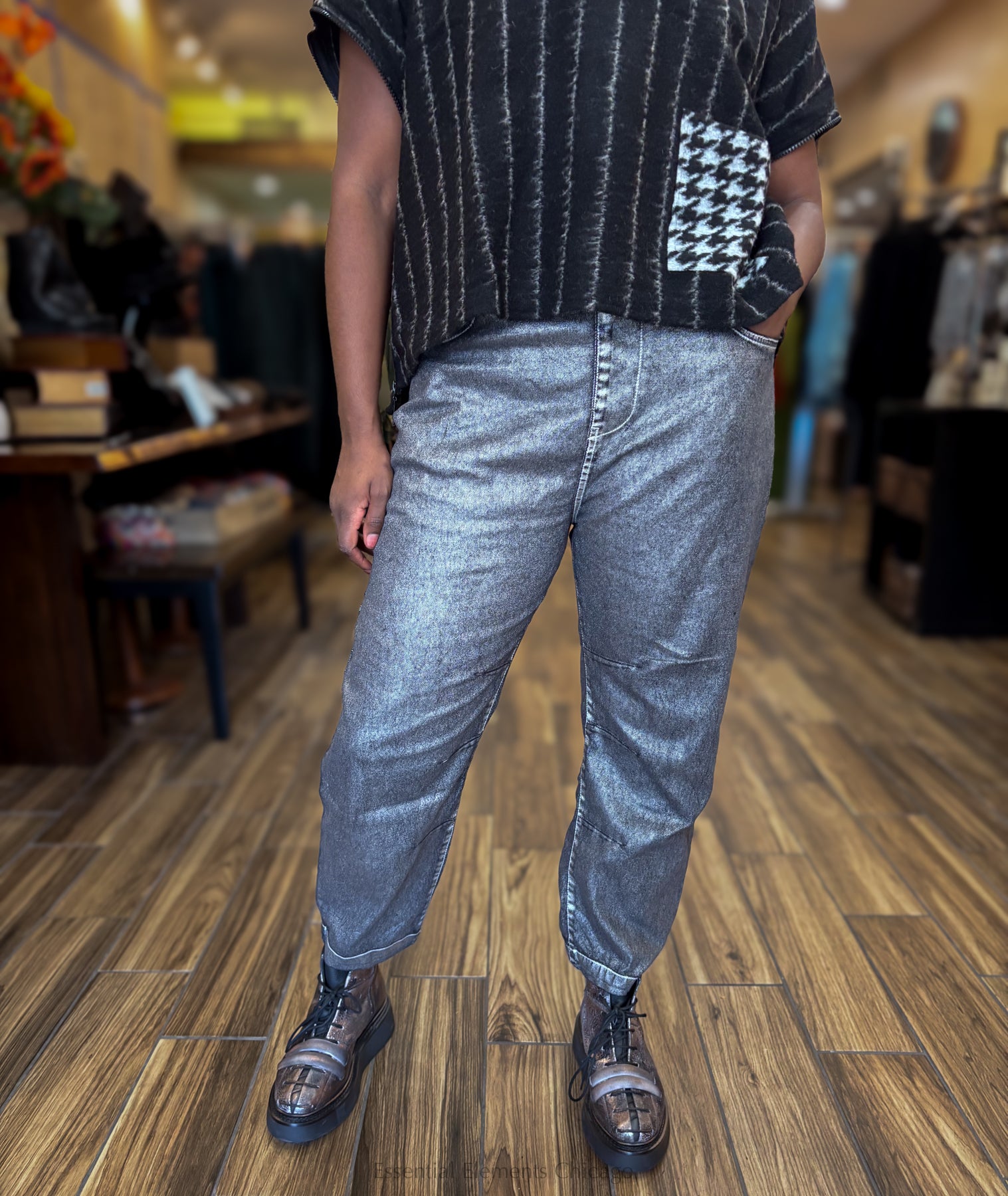 Alembika Metallic Boyfriends Jeans