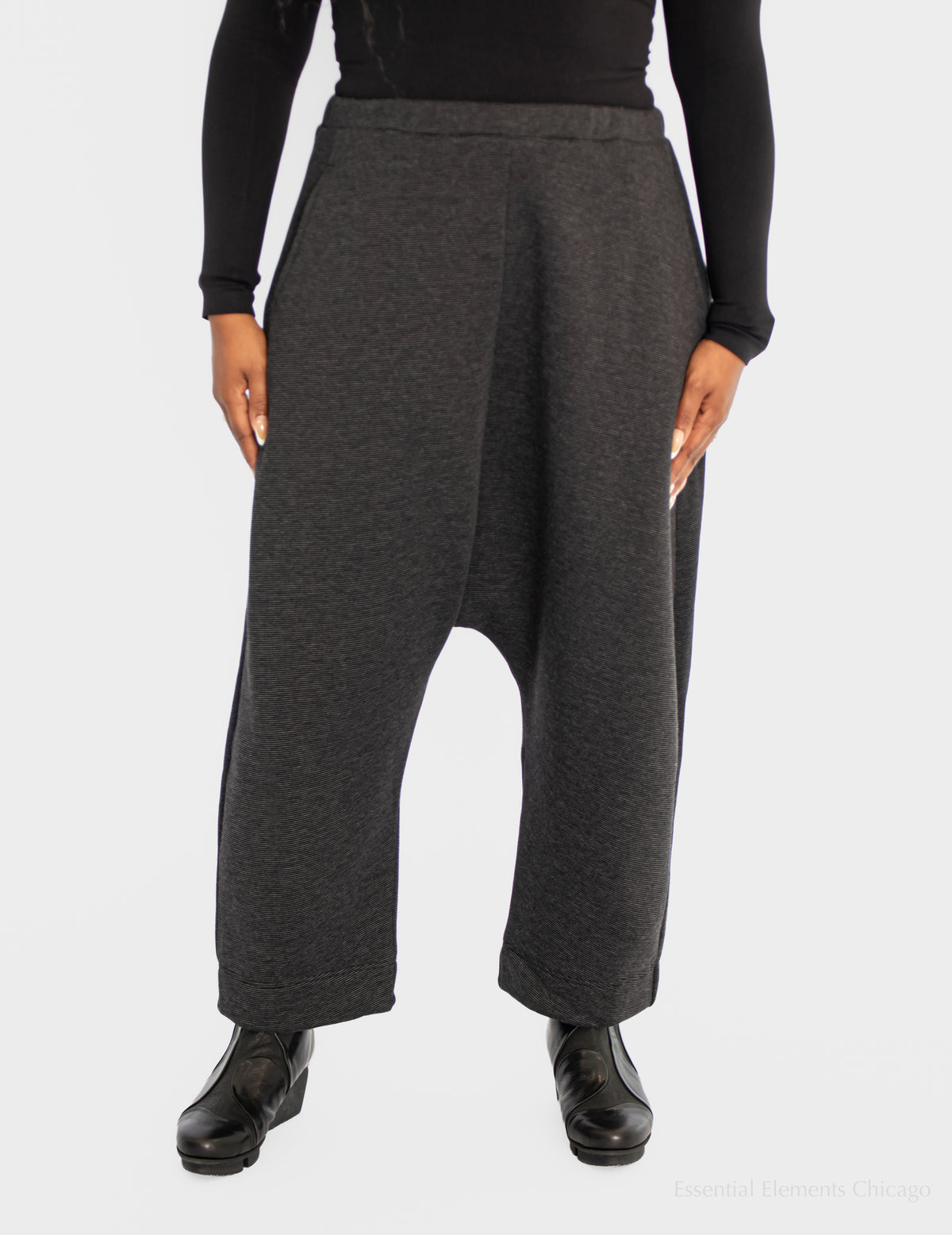 Alembika Urban Jersey Harem Pants, Graphite - Essential Elements Chicago