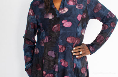 Alembika V-Neck Cocoon Dress, Midnight - Essential Elements Chicago