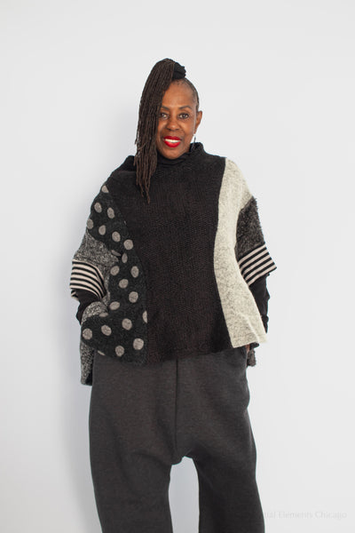 Alembika Wool Knit Top, Storm - Essential Elements Chicago