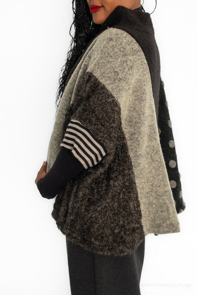 Alembika Wool Knit Top, Storm - Essential Elements Chicago
