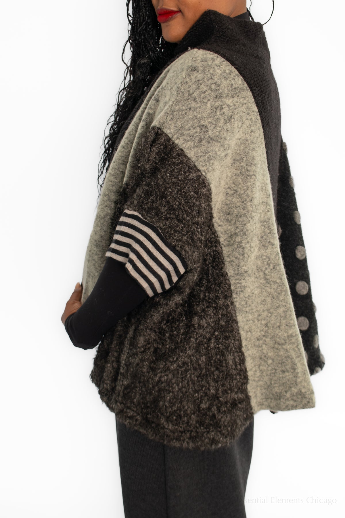 Alembika Wool Knit Top, Storm - Essential Elements Chicago