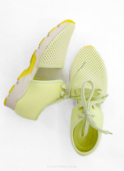 All Black Amazing Mesh Sneaker, Yellow - Essential Elements Chicago